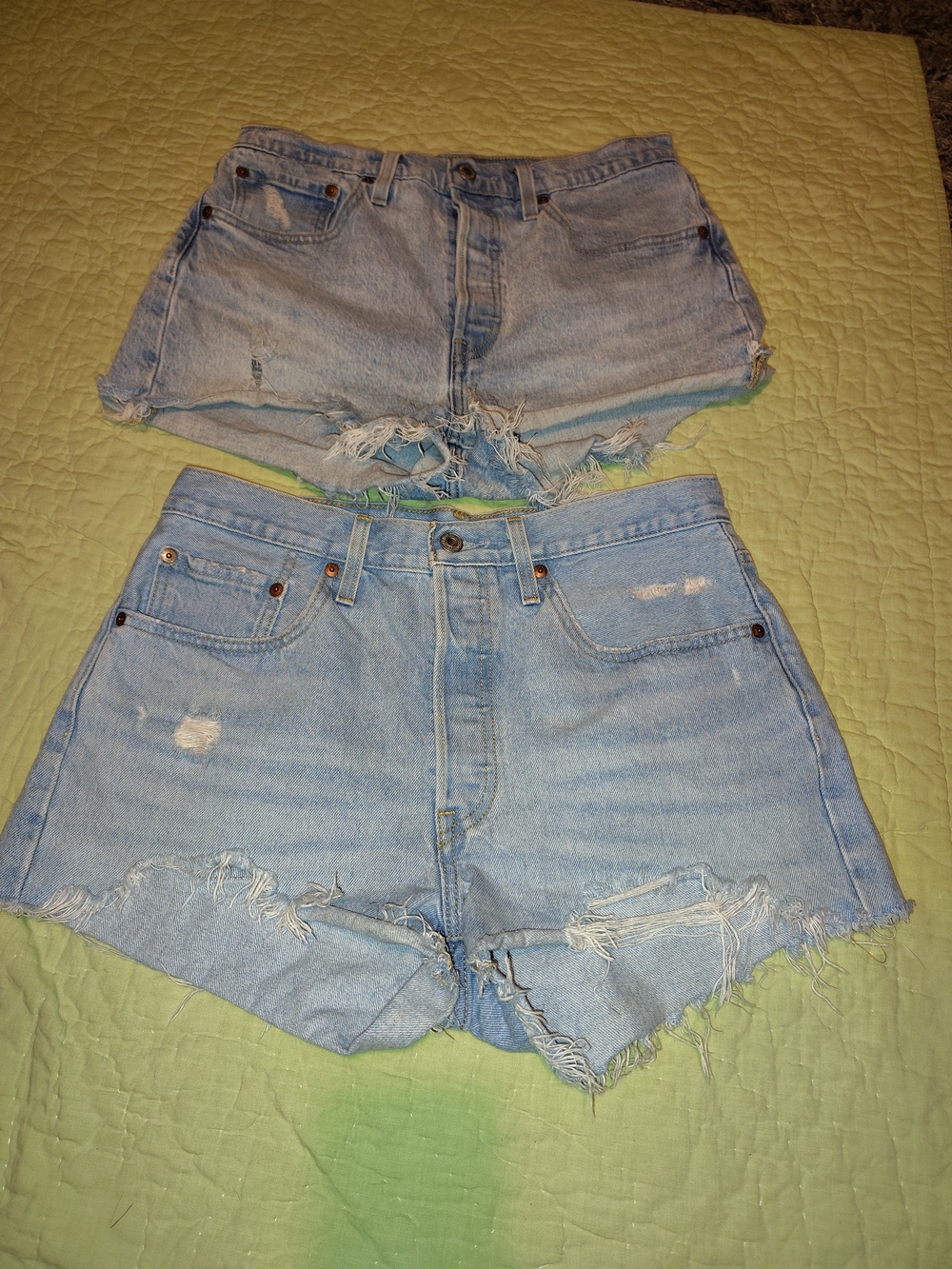 Levi's Light Blue Distressed Denim Shorts